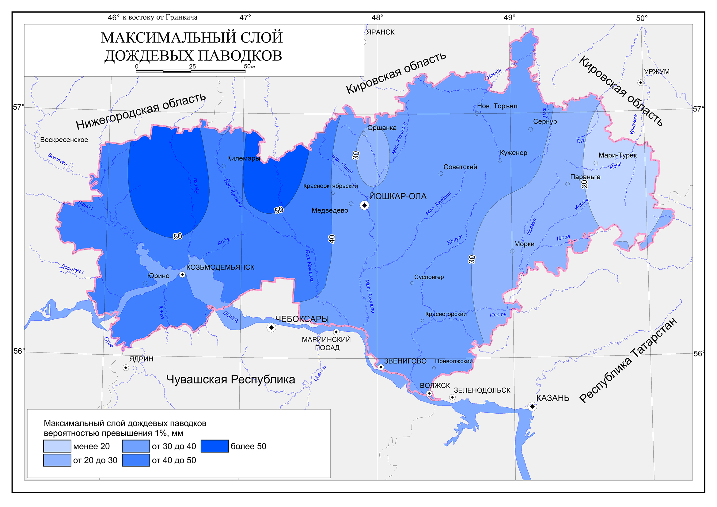 Карта залегания подземных вод